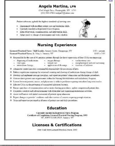 Sample resume of nanny position